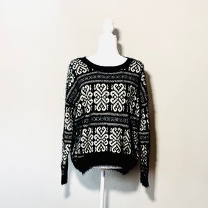 Miley and Molly Black & White Over Sized Sweater